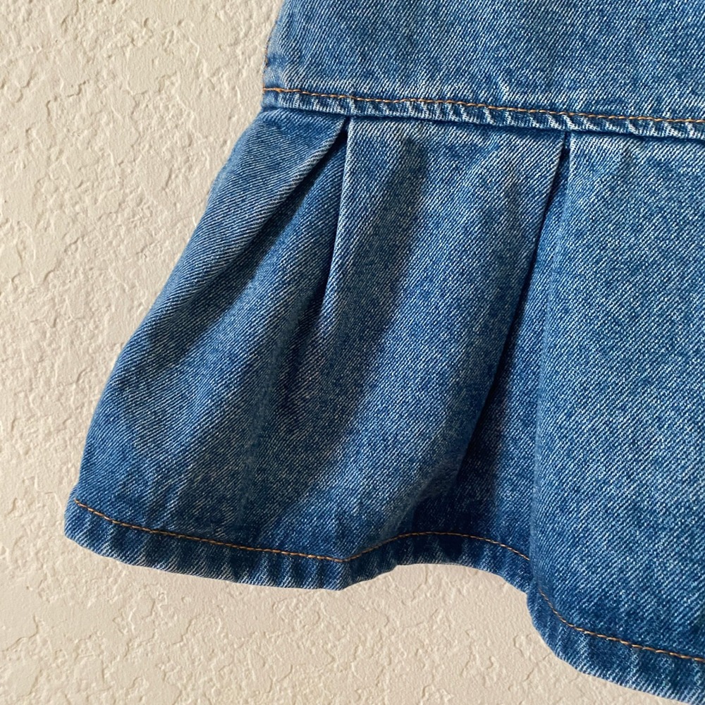 Lioness Denim Mini Skirt Size S Blue Pleated Ruffle Rodeo Western‎ Boho Festival - Picture 2 of 7